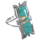 Opal And Turquoise Inlay Sterling Silver Ring Size 8-3/4 AX53833